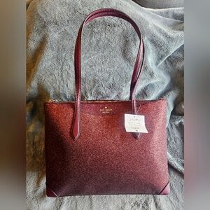 Kate Spade Large Glitter Shimmy Tote in Deep Nova